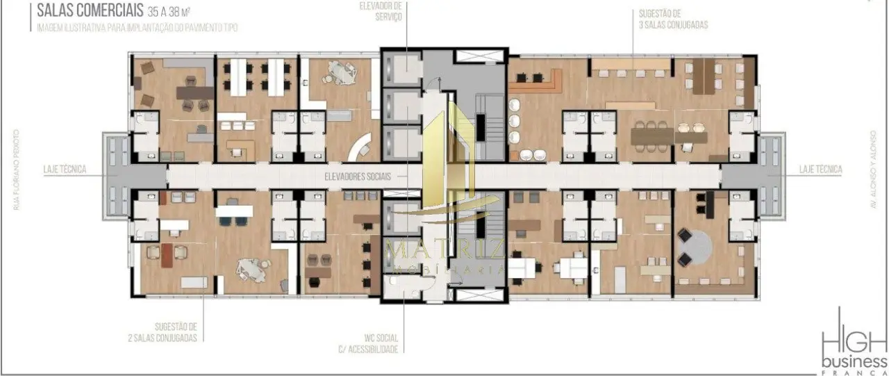 Salas/Conjuntos à venda no Centro em Franca - Cód. 2050 (Foto 7) - Matriz Imobiliária