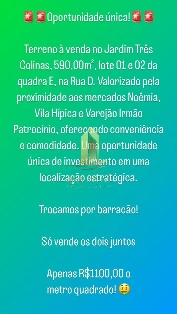 Terreno à venda no Jardim Três Colinas em Franca - Cód. 2995 (Foto 2) - Matriz Imobiliária