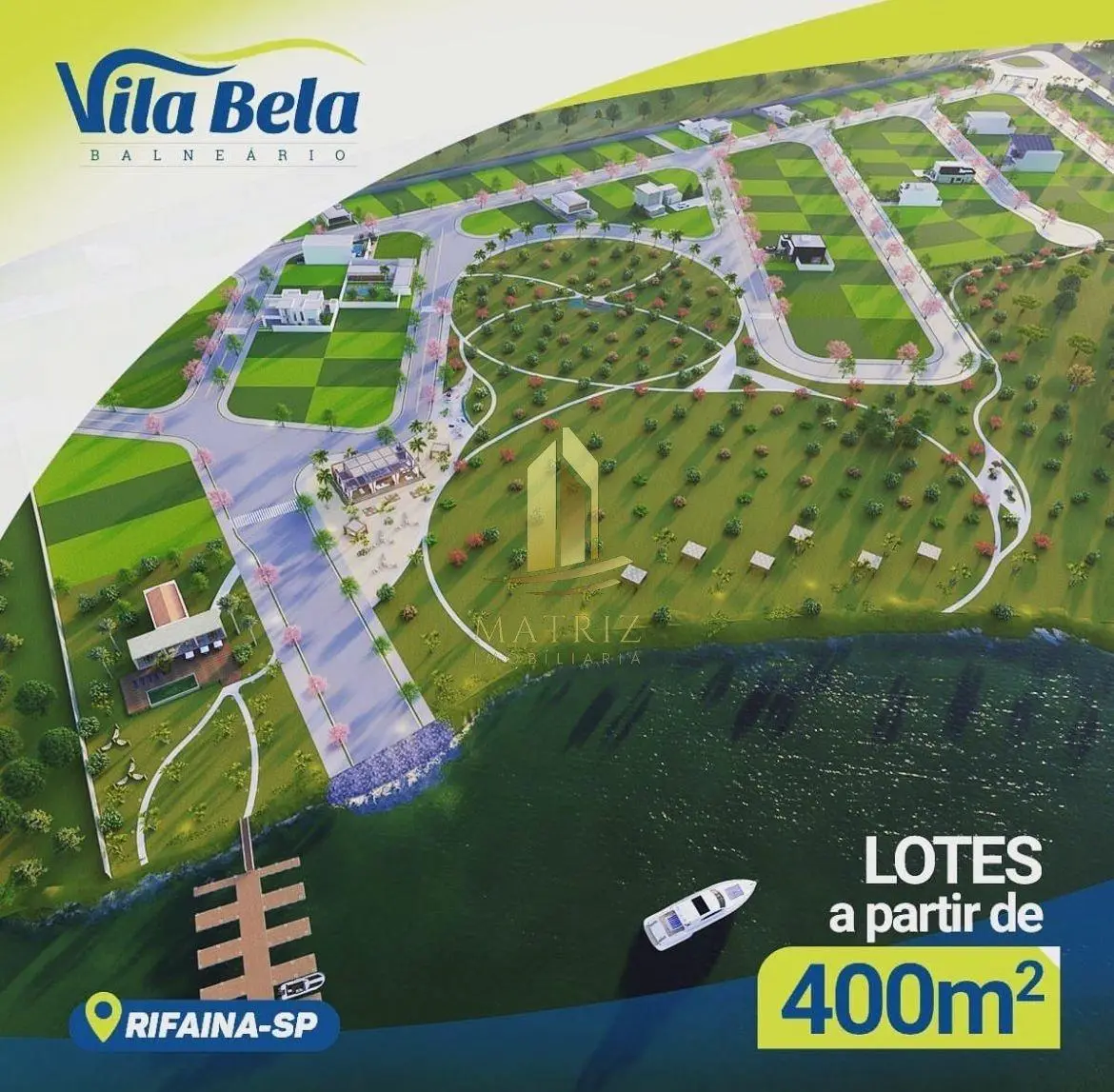 Terreno à venda no Condominio Vila Bela em Rifaina - Cód. 3827 (Foto 2) - Matriz Imobiliária